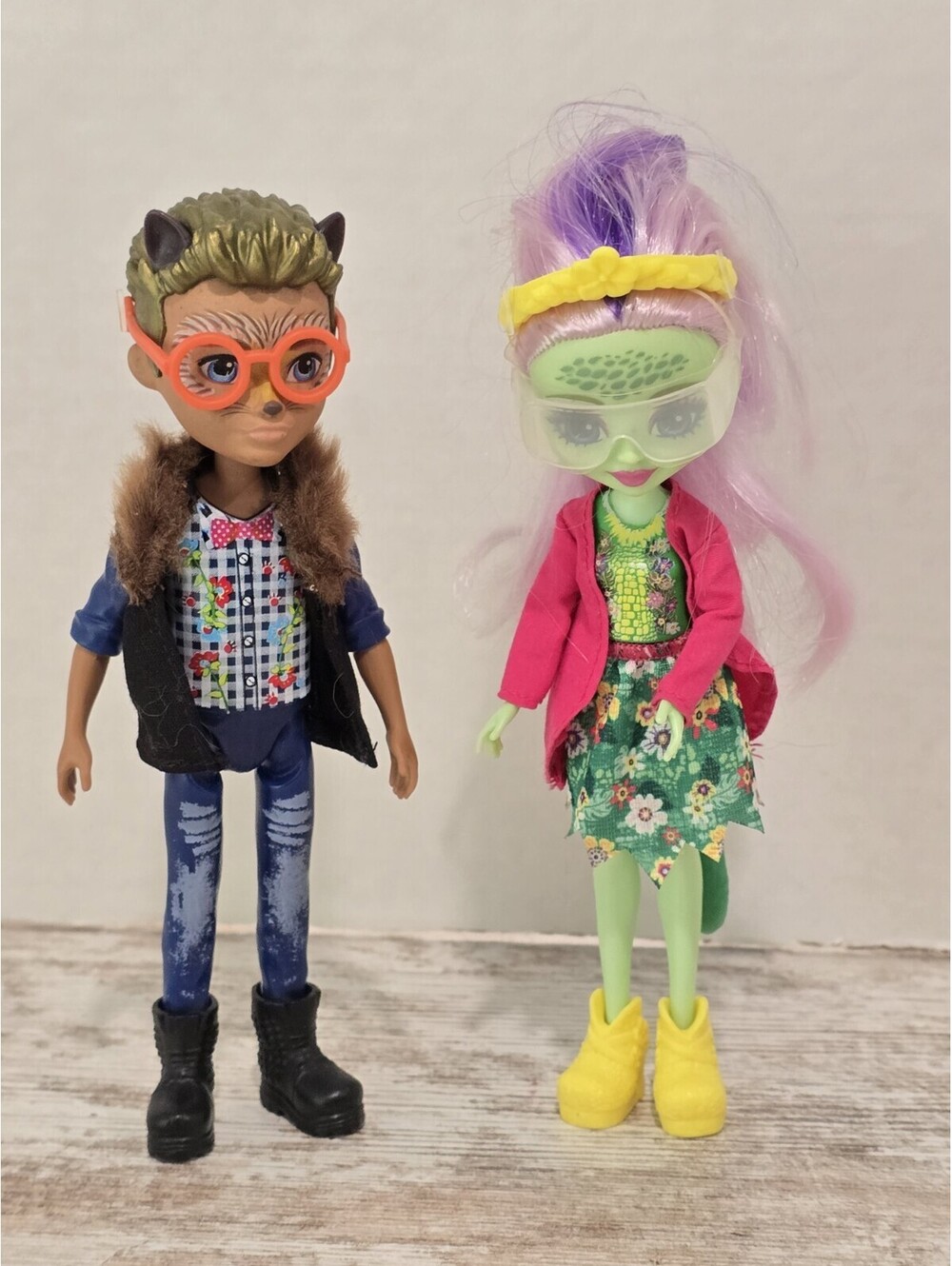 Enchantimals Doll Lot (2) ~ Hixby Hedgehog & Andie Alligator Figures Mattel 2017